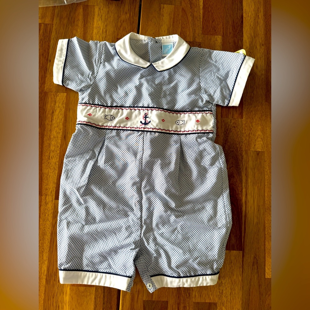 Nautical Baby Romper with Anchor Design